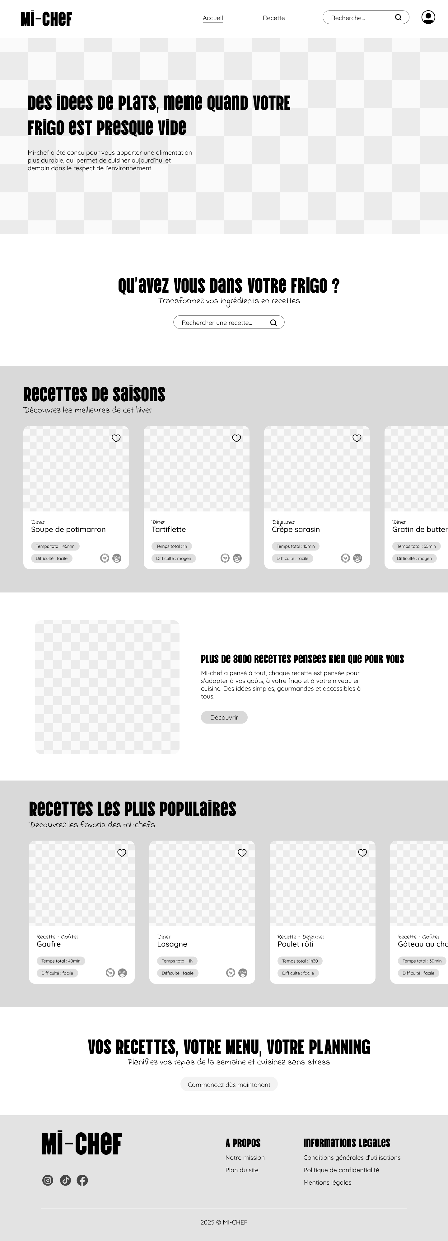 Maquette du site